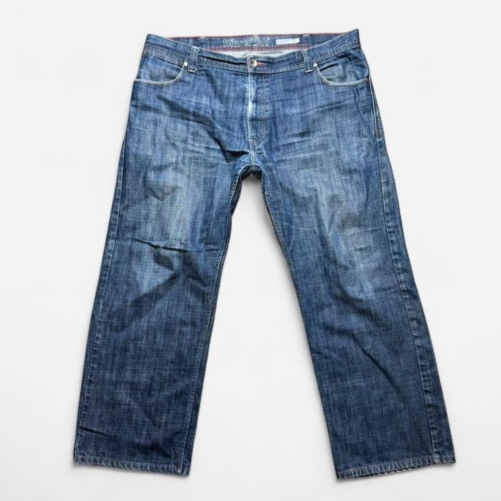 Levi Silver Tab Baggy Fit VTG Wide Leg Dark Wash Mens‎ Jean Size 42 (42×32)